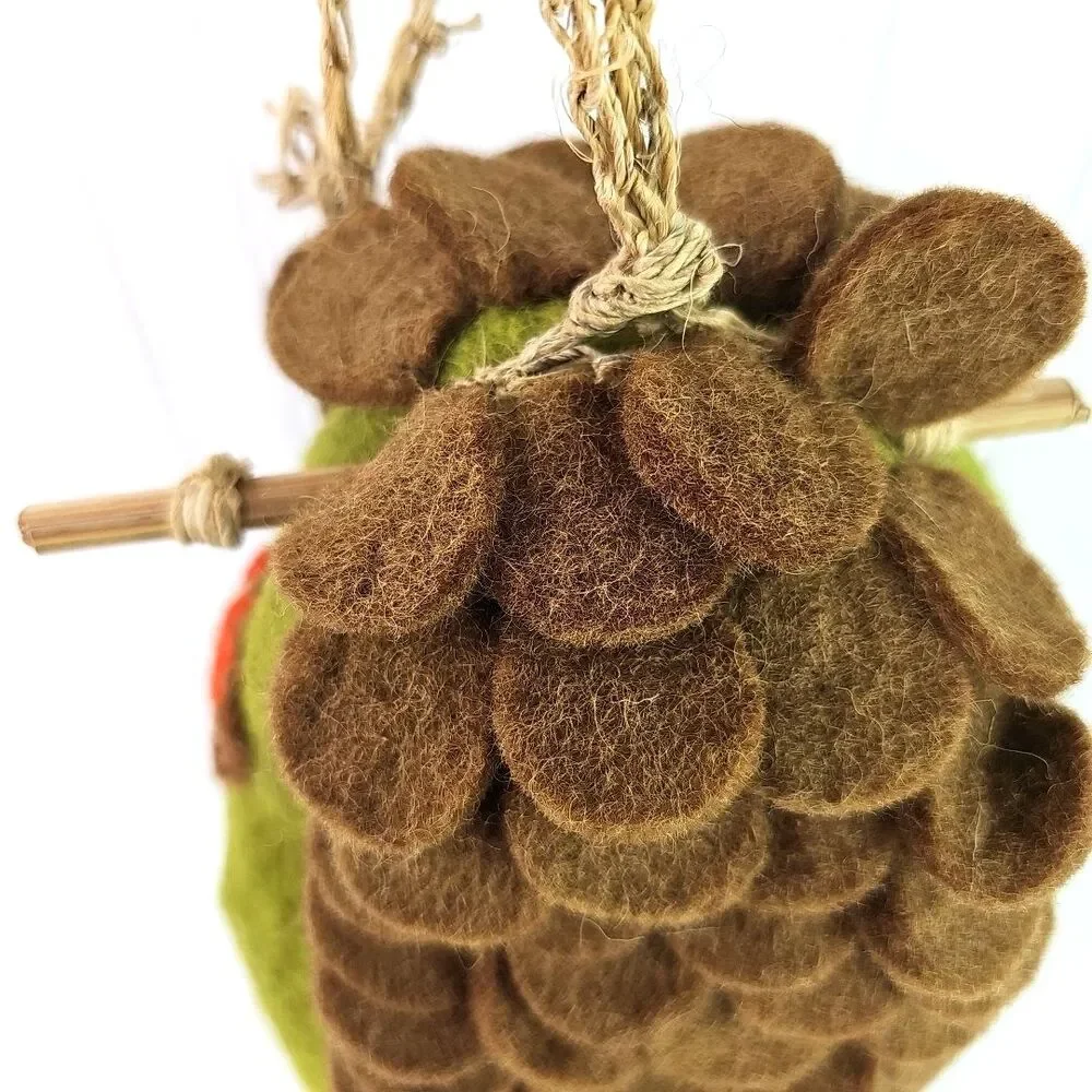 Wild Woolies Felted Wool Birdhouse Forest House Green 10 In Natural Materials